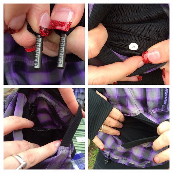 LuluLemon Plaid ponytail hood pullover jacket - Picture 4 of 4