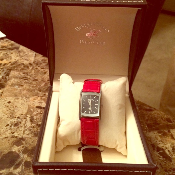 Red Leather Beverly Hills Polo Club watch
