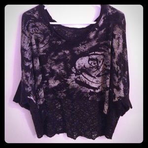 Black Rose Crop Top