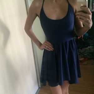 American apparel navy blue halter dress