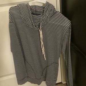 Stripped Cowl Neck Long Sleeve