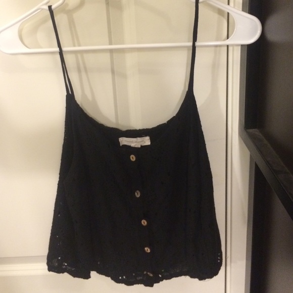 Black crop with buttons