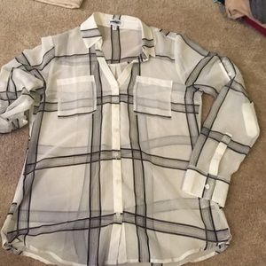 White plaid express portfolio shirt! Size small