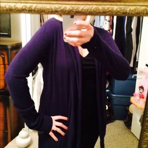 F21 long line navy blue cardigan