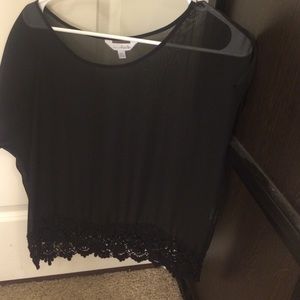 See through black shirt