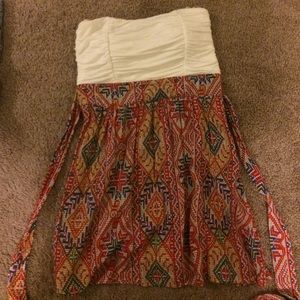 Wet Seal Mosaic Pattern Strapless Dress