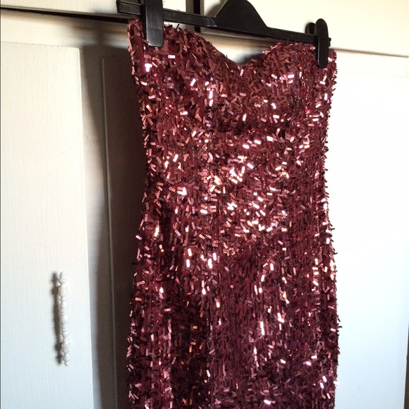 👗WetSeal Sparkly Pink Mini Strapless Dress Small - Picture 3 of 4