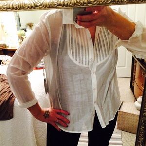 F21 white button up