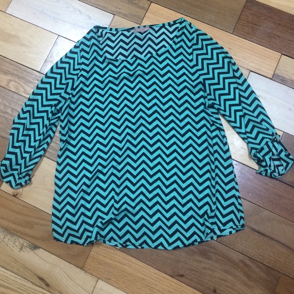 Mint chevron top