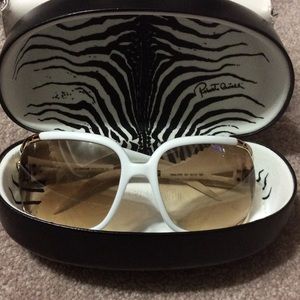 Roberto cavalli white and gold sunglasses