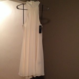 Kardashian kollection lace trim cream dress