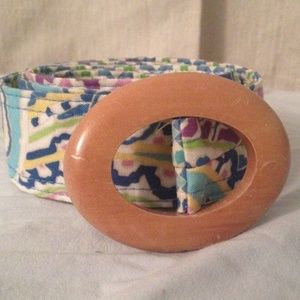 Vera Bradley Capri Blue Cloth Reversible Belt