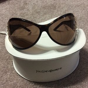 YSL tortoise and gold sunglasses