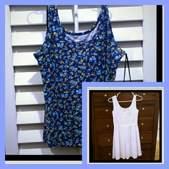❌BUNDLE❌White dress & floral tank Bundle