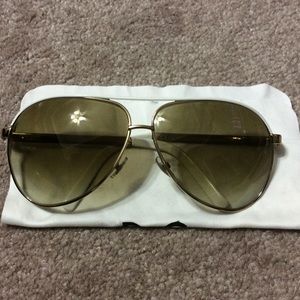 Gucci gold and white aviators