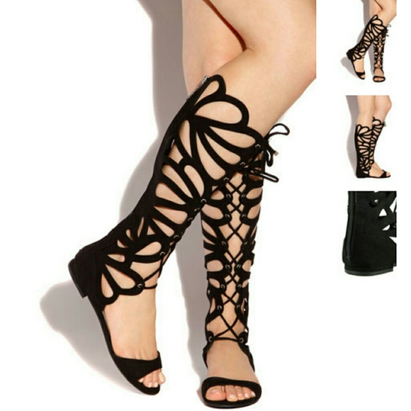 GLADIATOR GODDESS - BLACK SUED Size 6.5