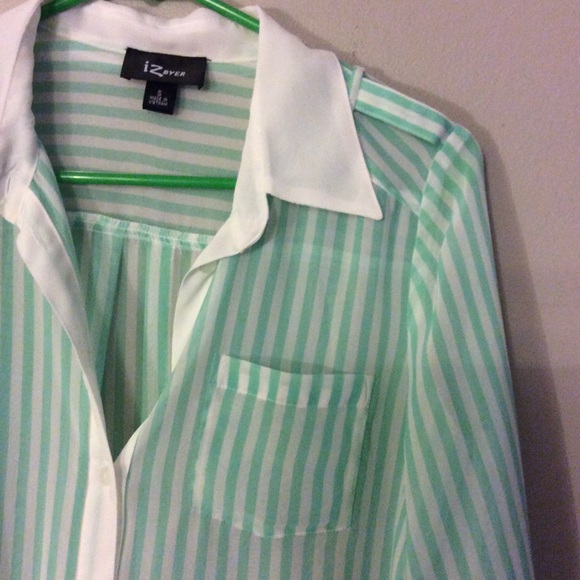 Mint/white striped shirt - Picture 2 of 3