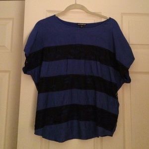 Royal blue with black lace top