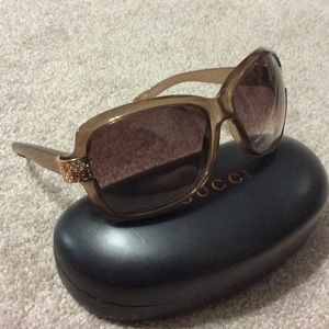 Gucci light brown glasses with Swarovski crystals