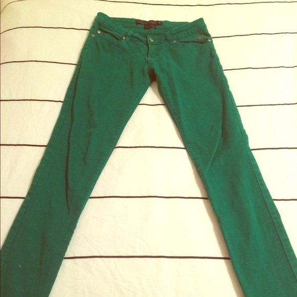 Criminal Damage Pants - Criminal Damage Emerald Skinnies