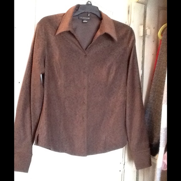 Brown long sleeve thick blouse