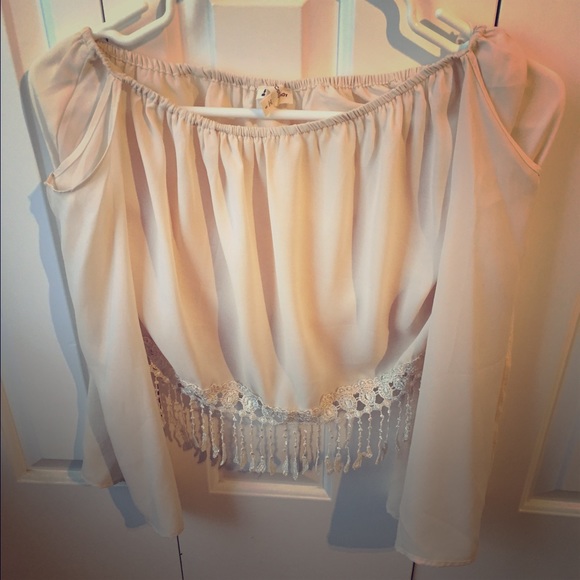 Sheer strapless top w/ shoulder cut outs - Picture 1 of 3