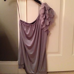 Silver one shoulder top