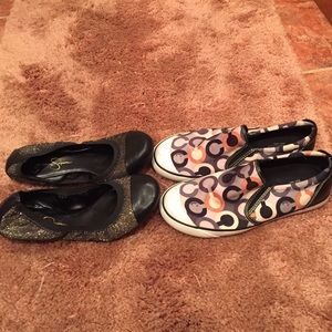 Reserved-bundle-Coach shoes,blue coat, JS flats