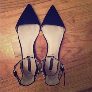 Zara basic black and gold d'orsay flats