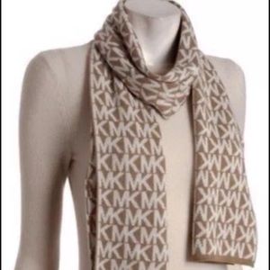 100% Authentic Michael Kors Tan Logo Knit Scarf