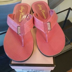 Juicy Couture snake - embossed leather sandals 7