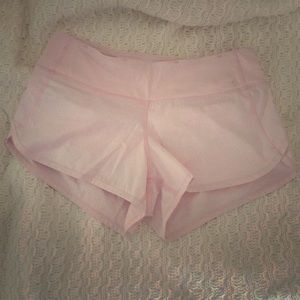 Lululemon blush shimmer run speed shorts