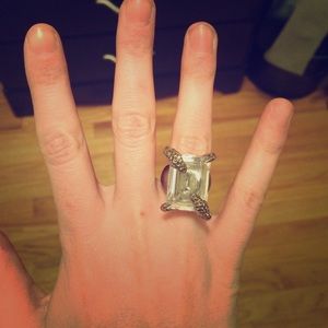 Swavorski Gun metal snake cocktail ring