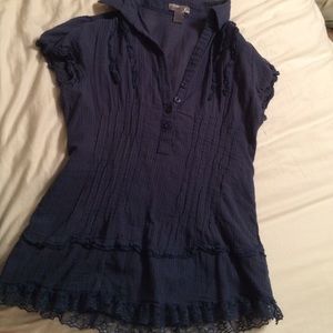 Navy ruffle