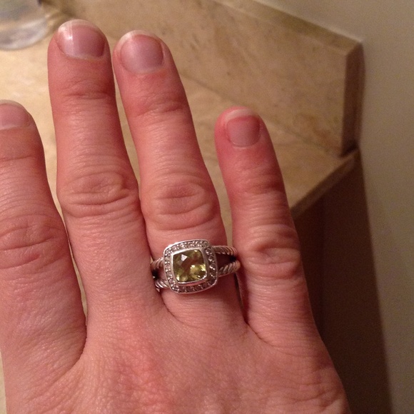 David Yurman peridot + Diamonds ring