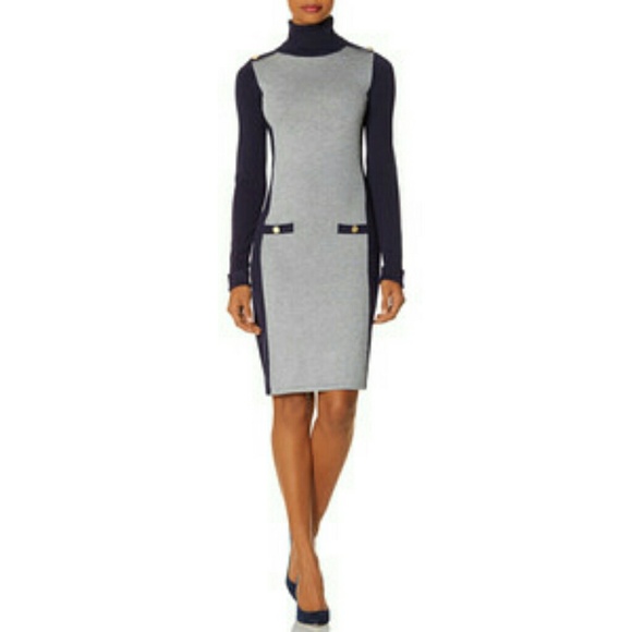 The Limited Turtleneck Sweater Dress - Navy