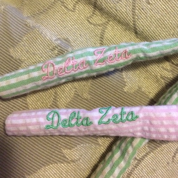 Delta Zeta Pink and Green Croakies