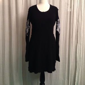 Black dress with stitched design