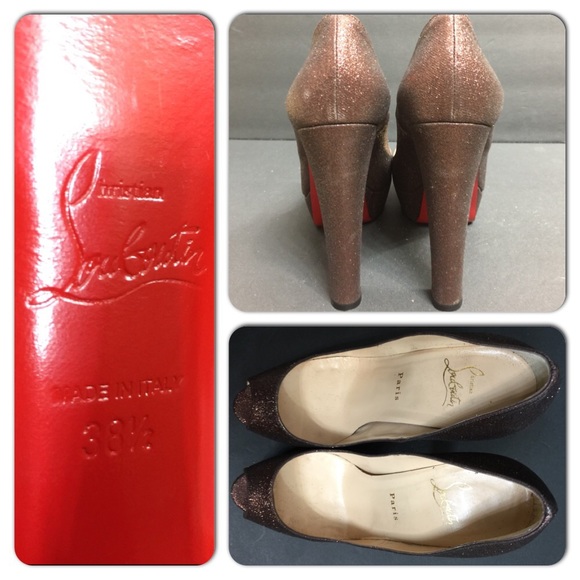 $895 CHRISTIAN LOUBOUTIN BIBI 140 GLITTER EURO38.5 - Picture 3 of 4