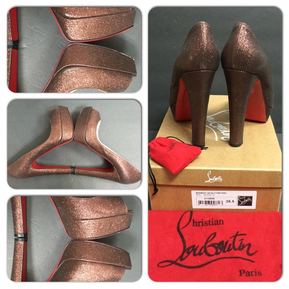 $895 CHRISTIAN LOUBOUTIN BIBI 140 GLITTER EURO38.5 - Picture 4 of 4