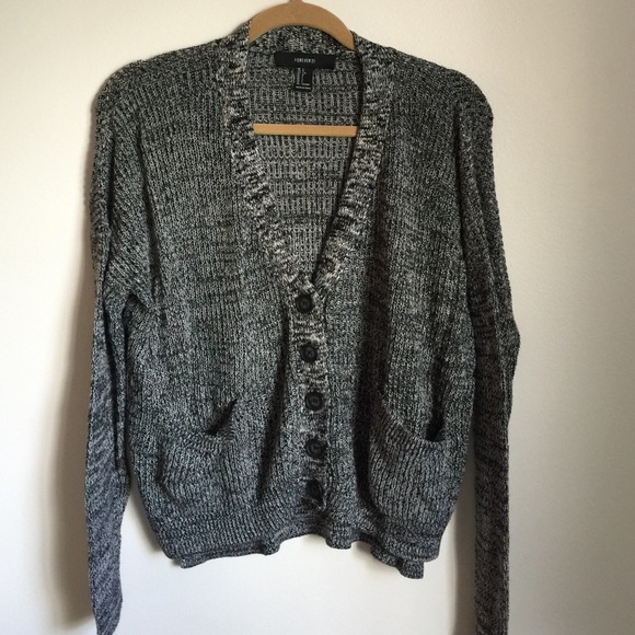 Sweaters - Gray Knit Cardigan