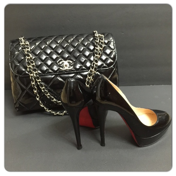$895 CHRISTIAN LOUBOUTIN BIANCA 140 BLACK EURO38.5 - Picture 2 of 4