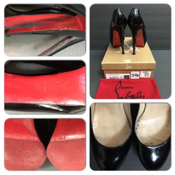 $895 CHRISTIAN LOUBOUTIN BIANCA 140 BLACK EURO38.5 - Picture 4 of 4
