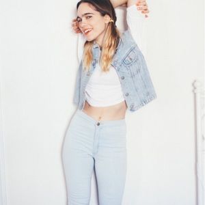 NWT American Apparel Denim Crop Vest Medium