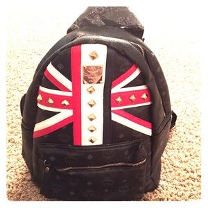 New MCM inspired black flag backpack nwt