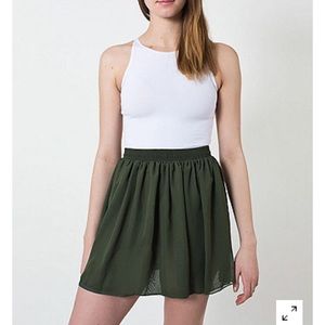 NWT American Apparel Chiffon Military Green Skirt