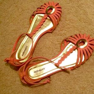 Peach and gold flats