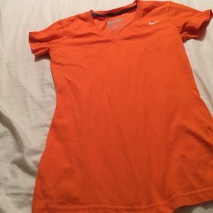 Orange Nike workout t