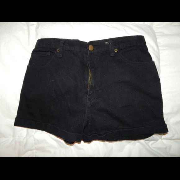 black high waisted shorts