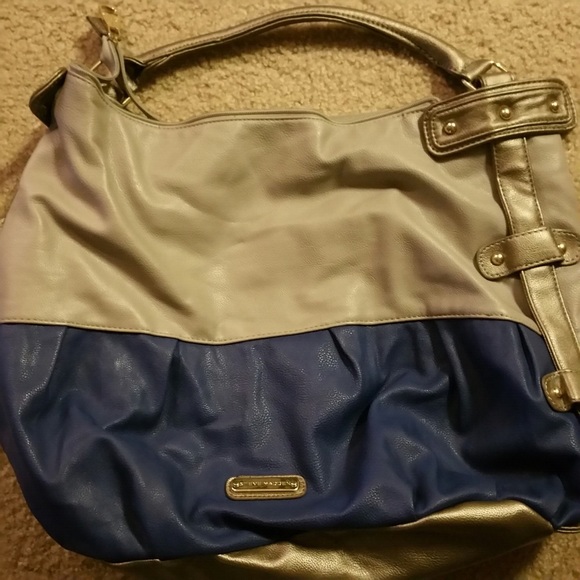 Gold and blue Steve Madden handbag
